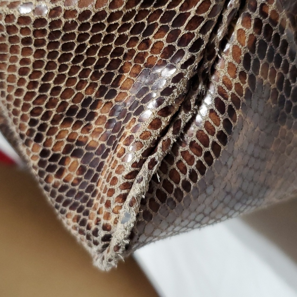 Gili python print leather large slouch shoulder b… - image 5